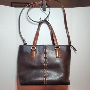 Fossil Brown Leather Classic Crossbody Handbag Shoulder Bag